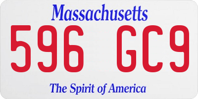 MA license plate 596GC9