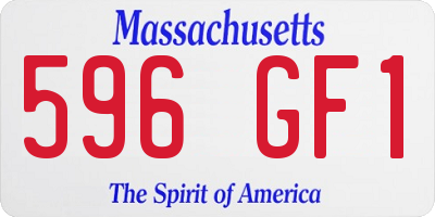 MA license plate 596GF1