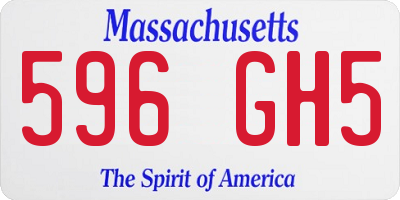 MA license plate 596GH5