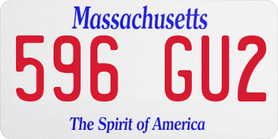 MA license plate 596GU2