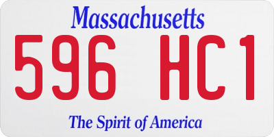 MA license plate 596HC1
