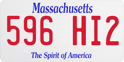 MA license plate 596HI2