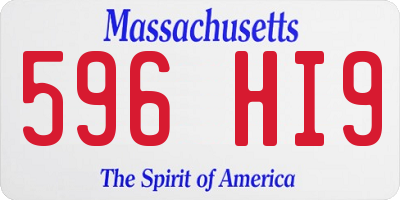 MA license plate 596HI9