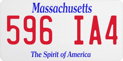 MA license plate 596IA4