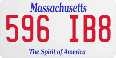 MA license plate 596IB8
