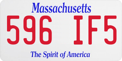 MA license plate 596IF5