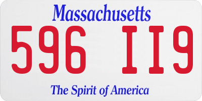 MA license plate 596II9