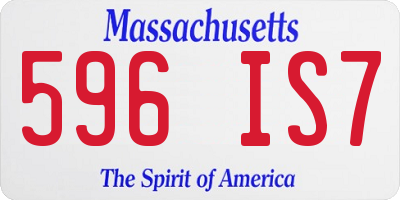 MA license plate 596IS7