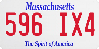MA license plate 596IX4