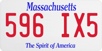 MA license plate 596IX5