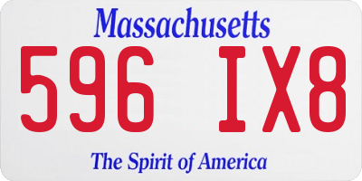 MA license plate 596IX8