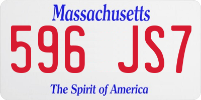 MA license plate 596JS7