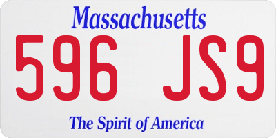 MA license plate 596JS9