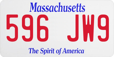 MA license plate 596JW9