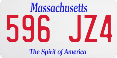 MA license plate 596JZ4