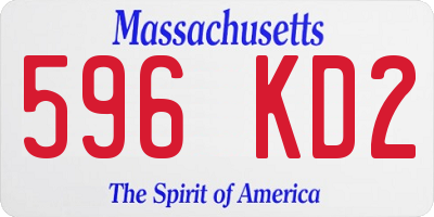 MA license plate 596KD2