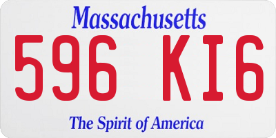 MA license plate 596KI6