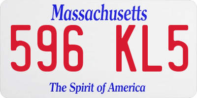 MA license plate 596KL5