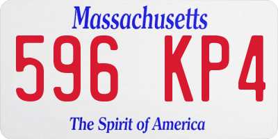 MA license plate 596KP4