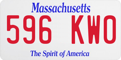 MA license plate 596KW0