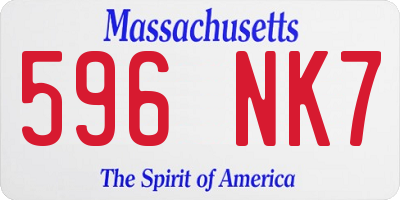 MA license plate 596NK7
