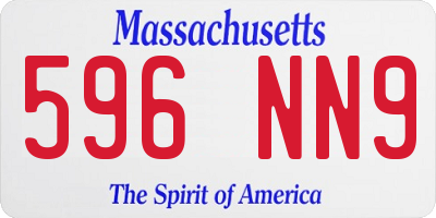 MA license plate 596NN9