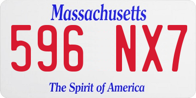 MA license plate 596NX7