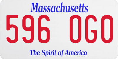 MA license plate 596OG0