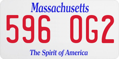 MA license plate 596OG2