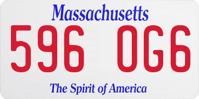 MA license plate 596OG6