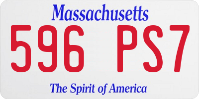 MA license plate 596PS7