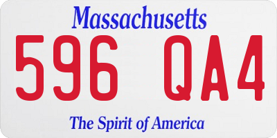 MA license plate 596QA4