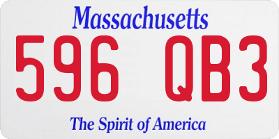 MA license plate 596QB3