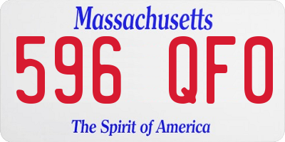 MA license plate 596QF0
