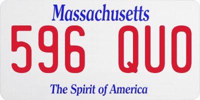 MA license plate 596QU0