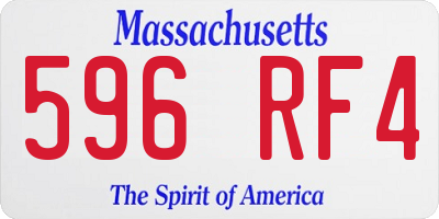 MA license plate 596RF4