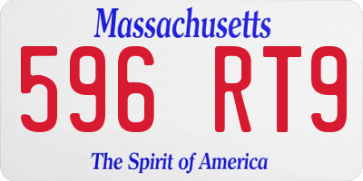MA license plate 596RT9