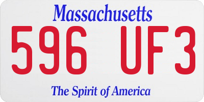 MA license plate 596UF3