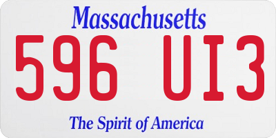 MA license plate 596UI3