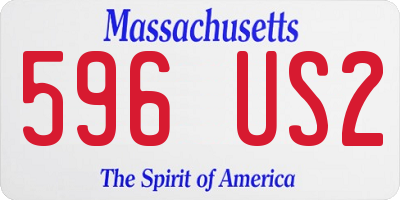 MA license plate 596US2