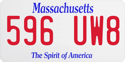 MA license plate 596UW8