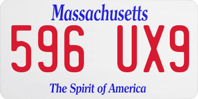 MA license plate 596UX9