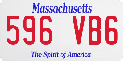 MA license plate 596VB6