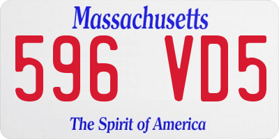 MA license plate 596VD5