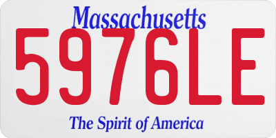 MA license plate 5976LE