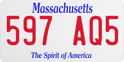 MA license plate 597AQ5