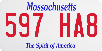 MA license plate 597HA8