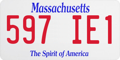MA license plate 597IE1