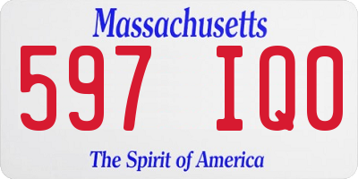 MA license plate 597IQ0