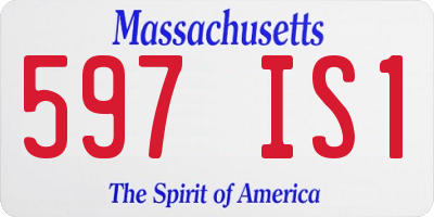 MA license plate 597IS1